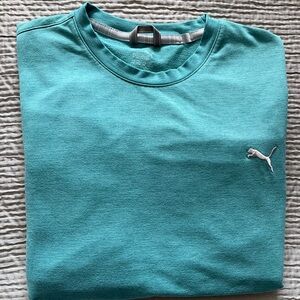 Puma crew neck long sleeve shirt, xxl, teal